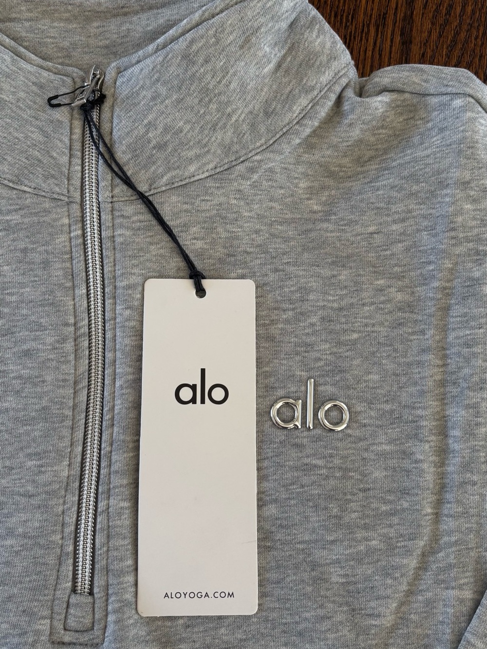 ALO Yoga Heather Gray Quarter-Zip Pullover - Picture 3 of 7